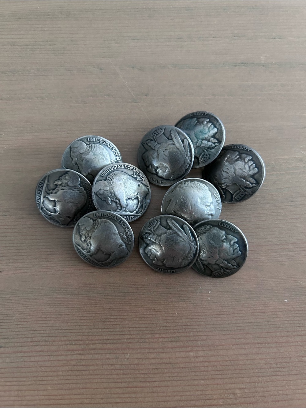 Vintage Buffalo & Indian Head coin buttons